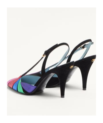Valentino Garavani Women Foliefoliage Slingback Pumps In Black/multicolor