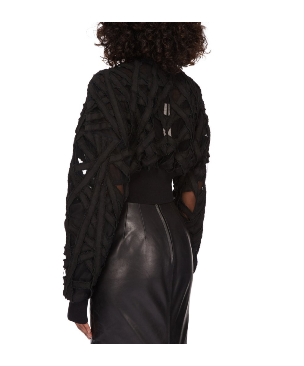 Rick Owens Flight Cropped Jacket In Black