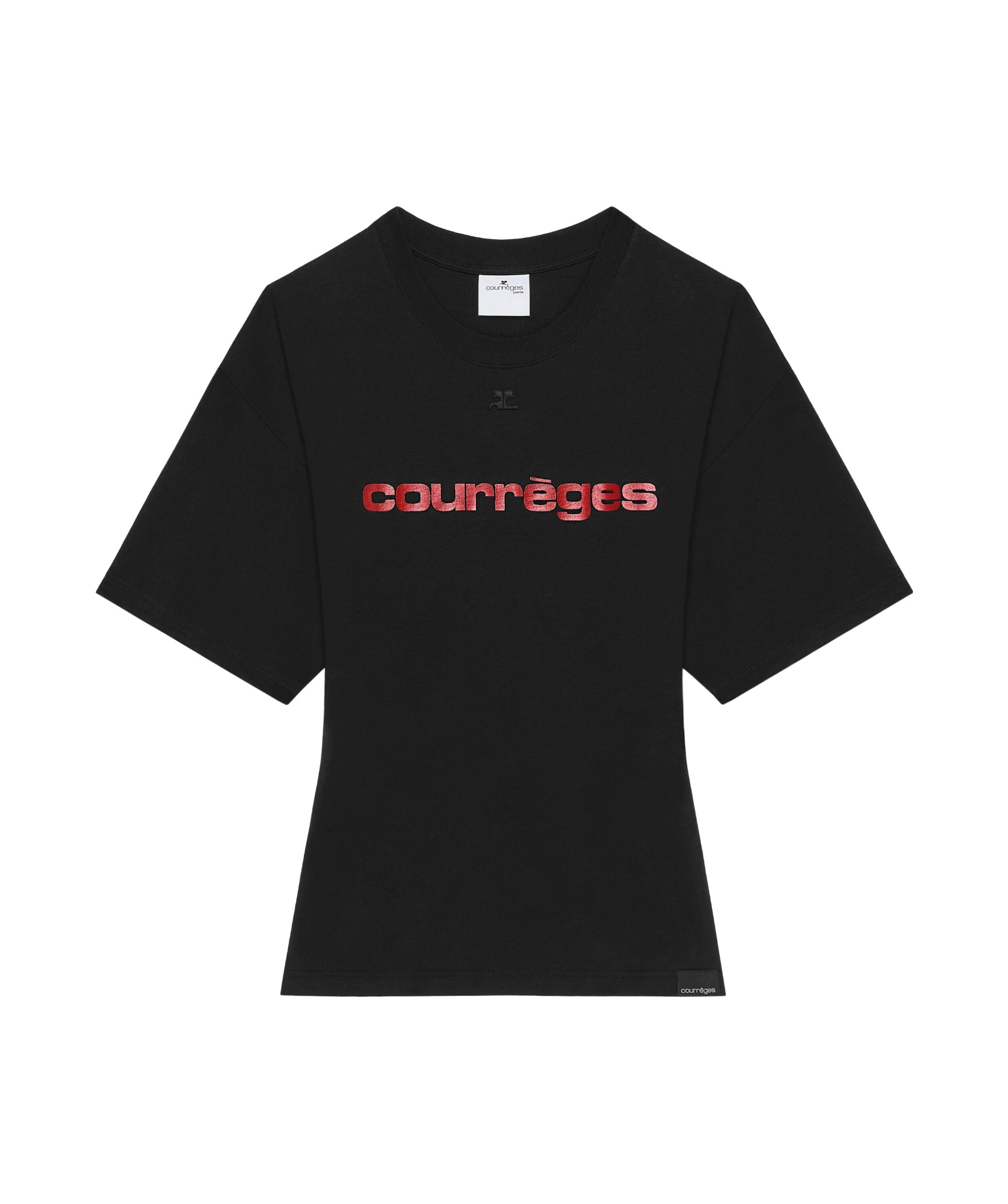 Shop Courrèges Logo-print T-shirt In Black
