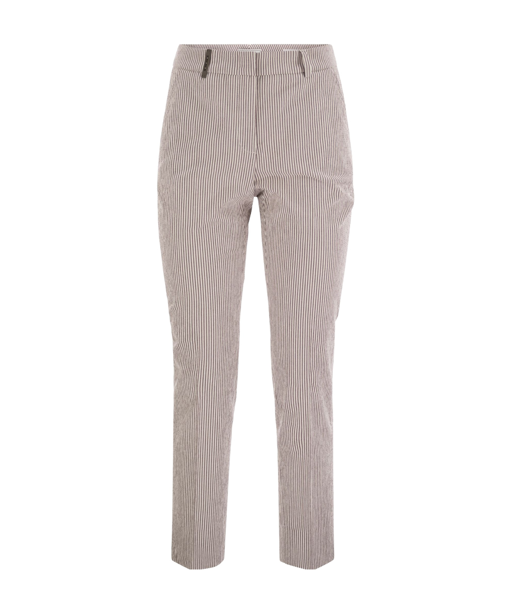 Shop Peserico Striped Casual Pants In Nude