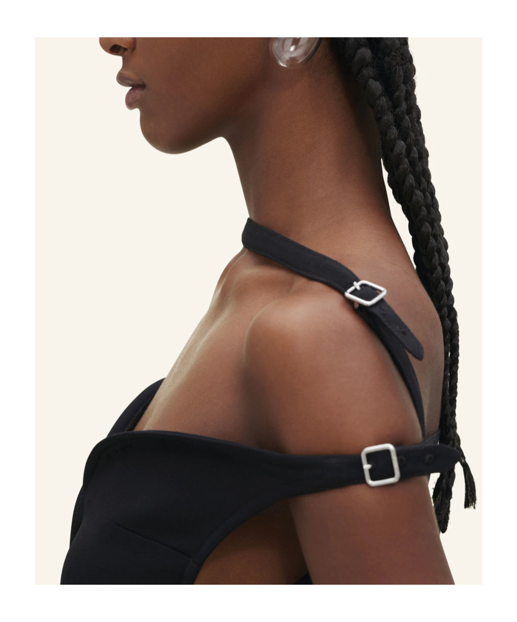 Shop Courrèges Ellipse Mini Dress In Black