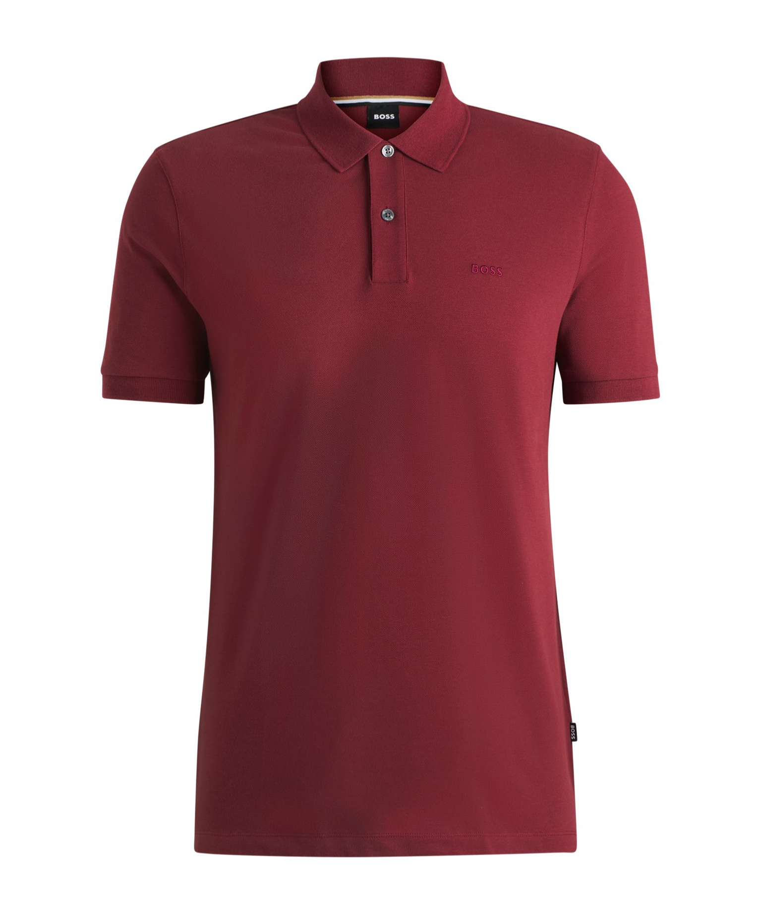Hugo Boss Pallas Cotton Polo Shirt With Embroidered Logo In Red