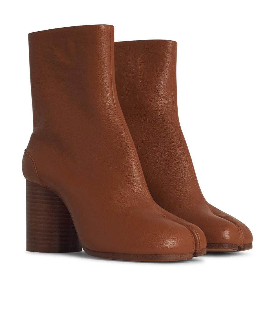 Shop Maison Margiela 80mm Tabi Ankle Boots In Brown