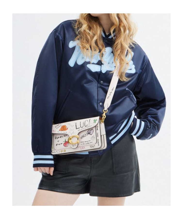 Coach Tabby Shoulder Bag 26 With Sketch Print In Nude