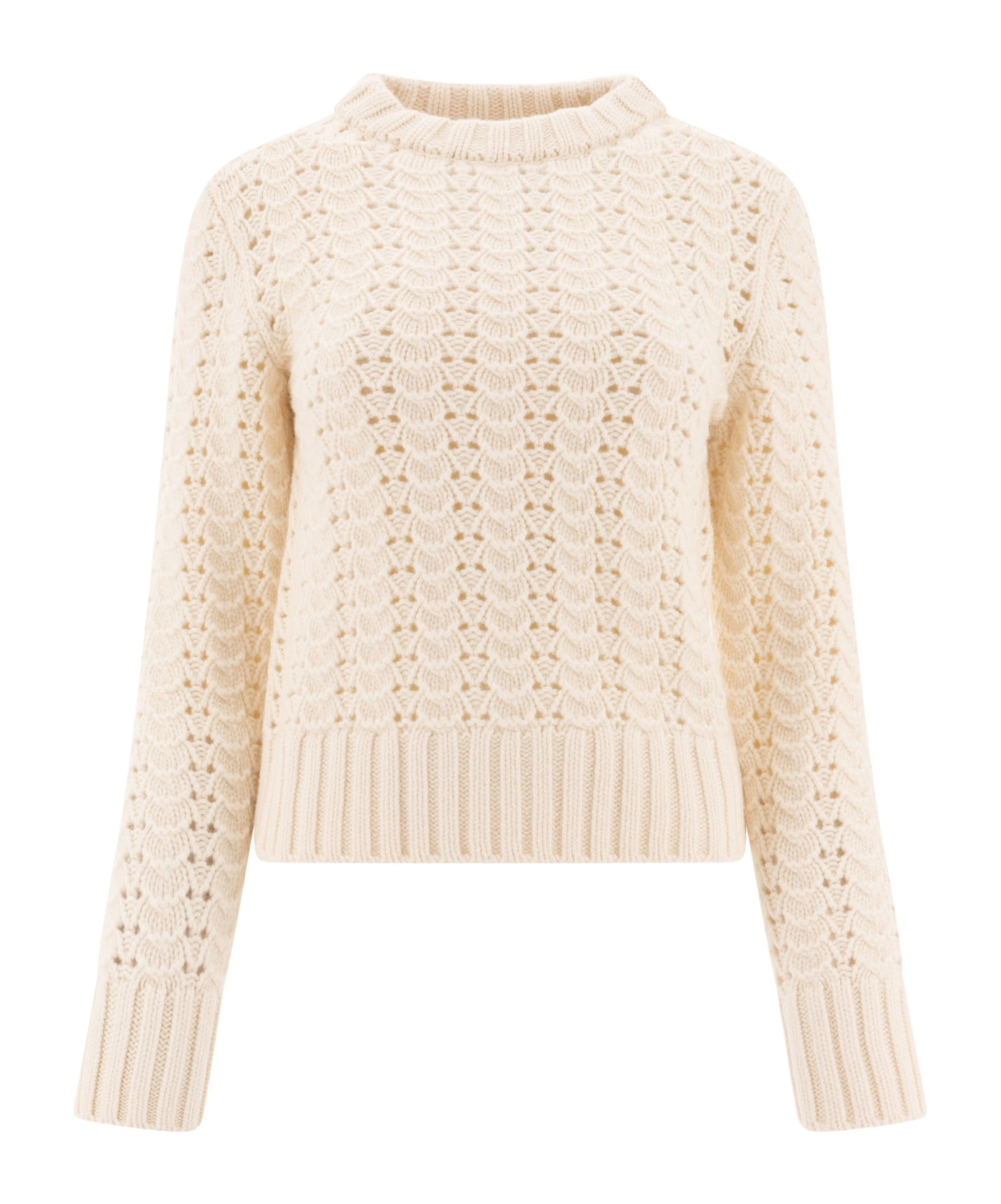Aspesi Maglione Girocollo In Maglia Pointelle