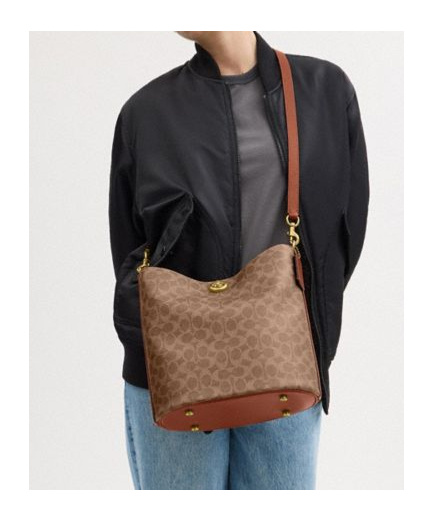Coach Willow Bucket Bag And Shoulder Bag In Brown
