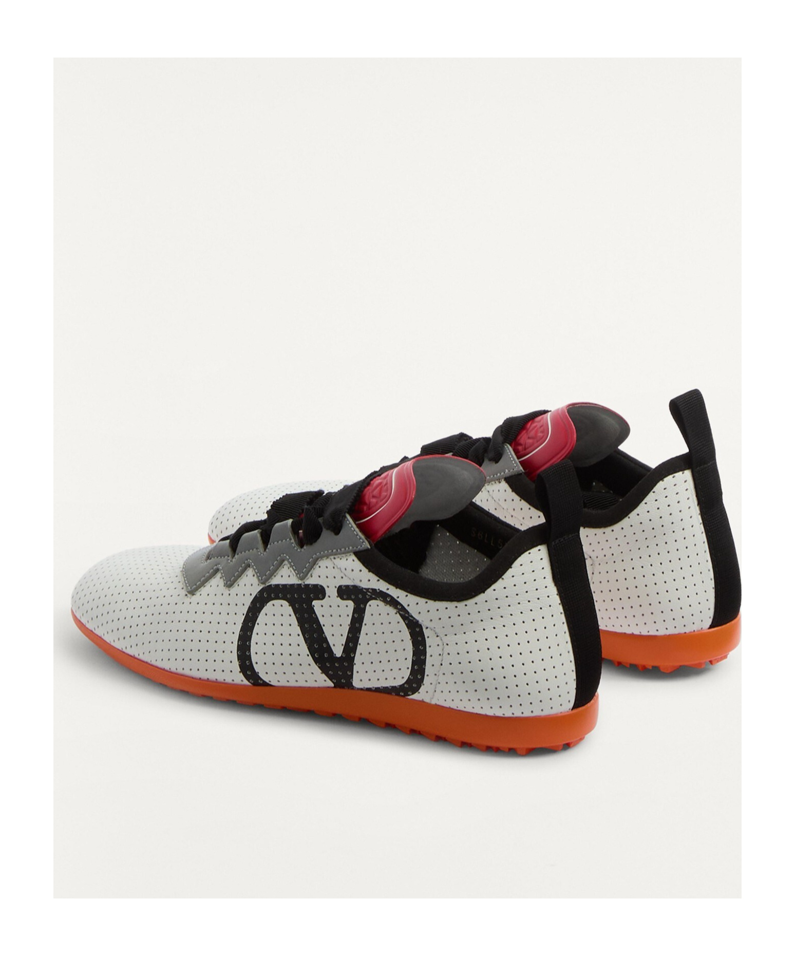 Valentino Chromathon Low-top Sneakers In Perforated Leather In White