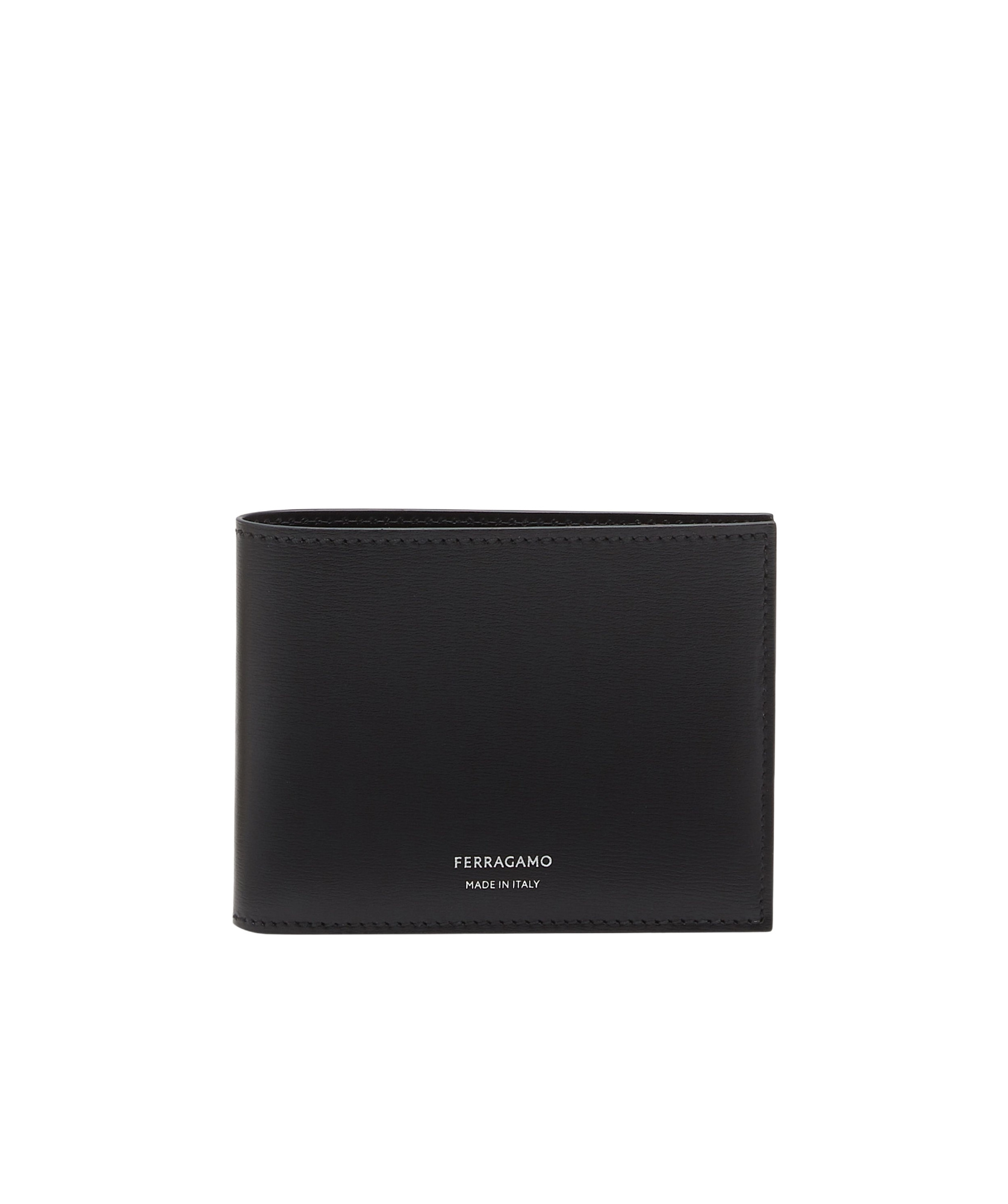 Shop Ferragamo Bi-fold Leather Wallet In Black