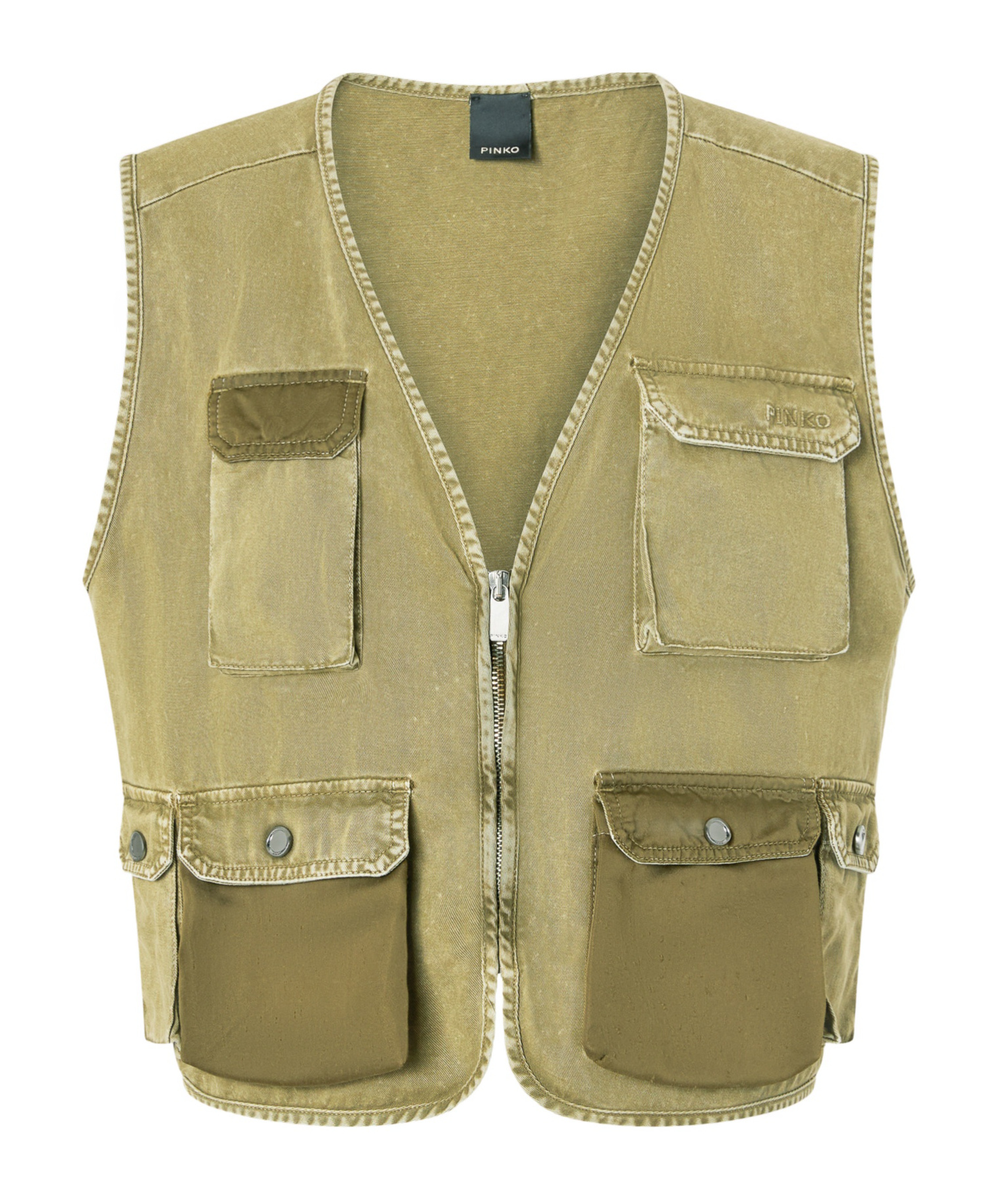 Pinko Multi-pocket Fisherman-style Vest In Nude