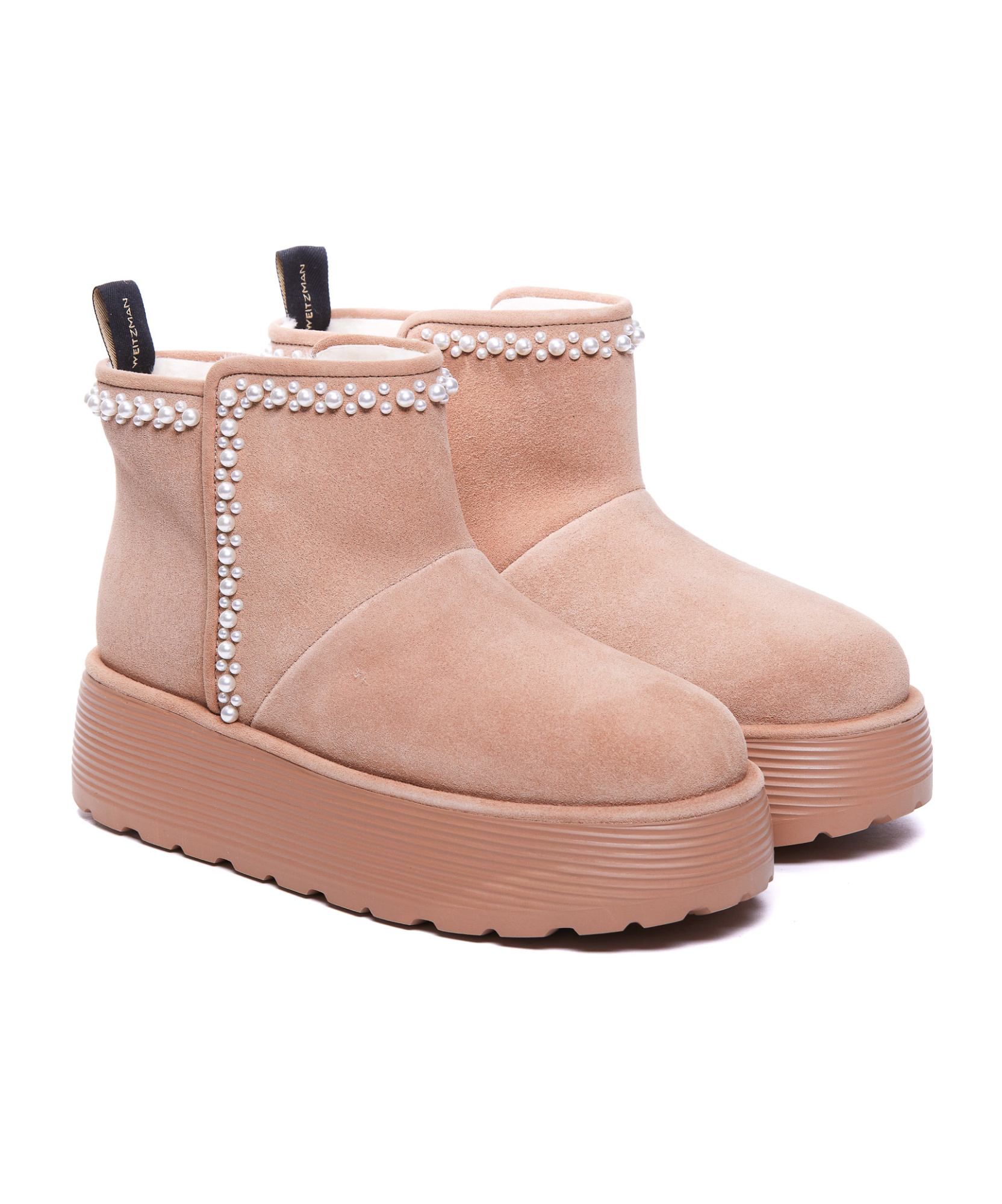 Stuart Weitzman Thick Sole Short Boot In Nude