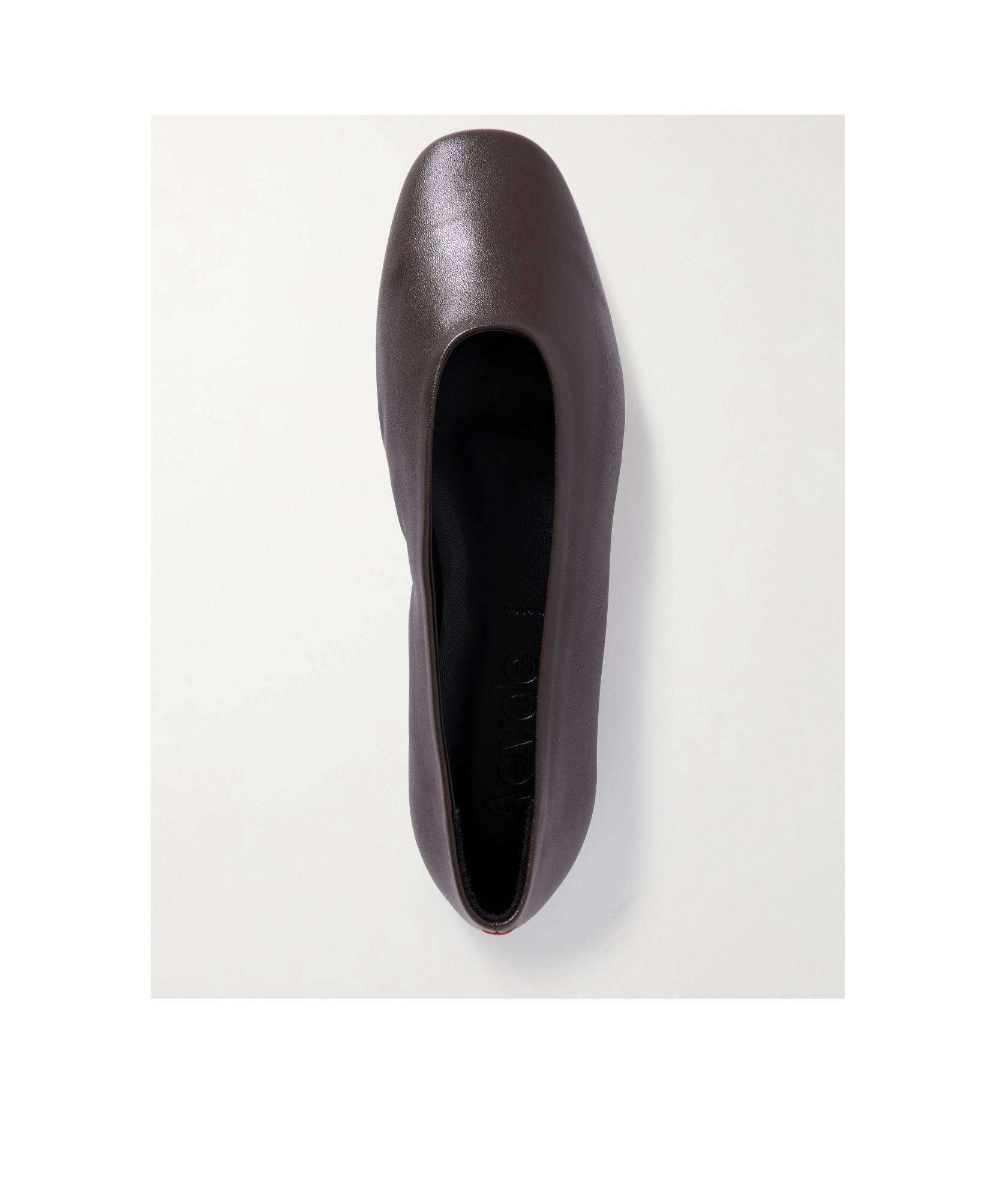 Aeyde Leather Pointed Toe Ballerina Shoes In Brown