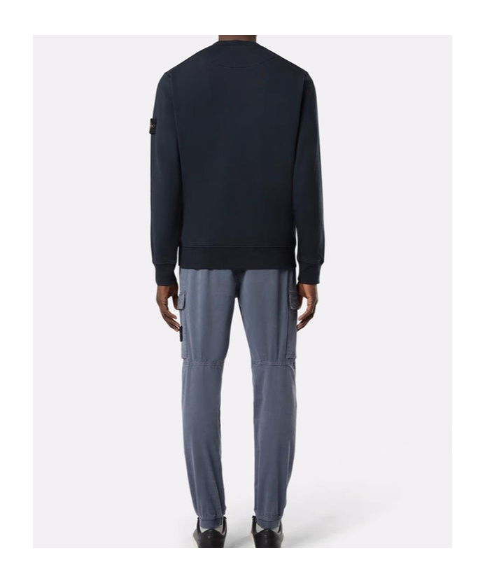 Stone Island Classic Crew Neck Sweater With Logo Patch Detail In Black