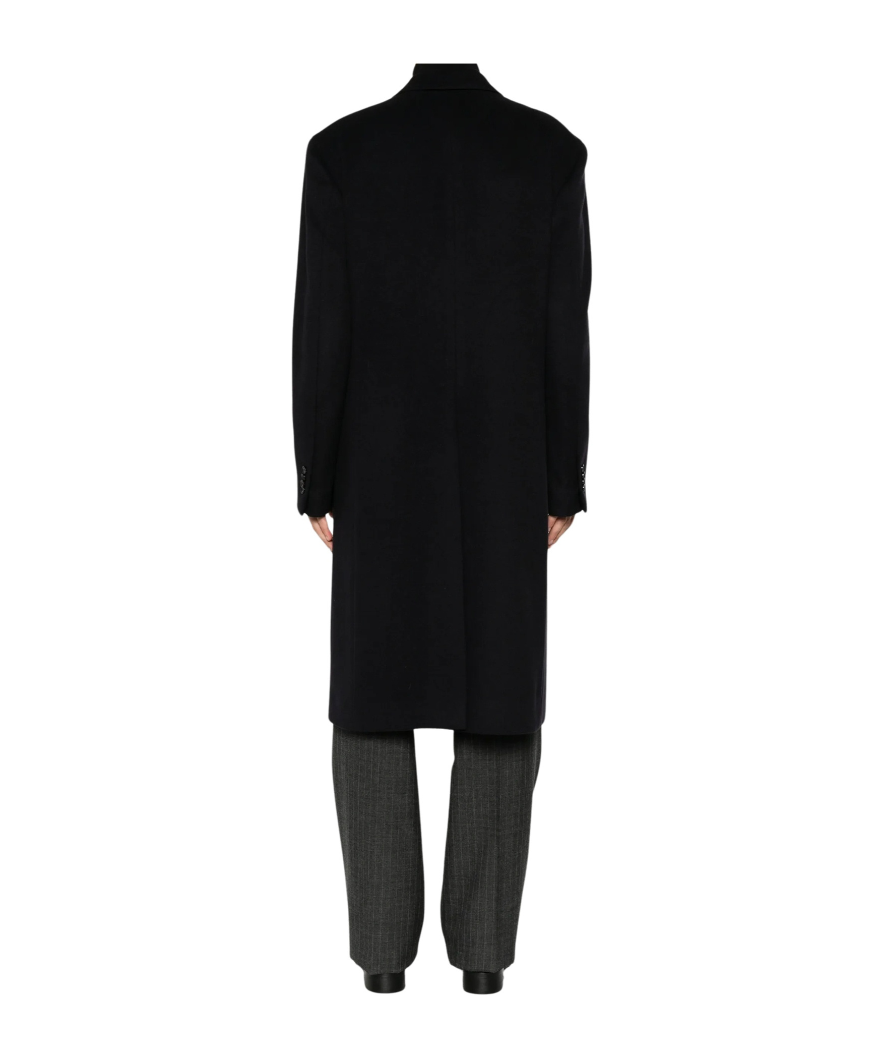 Lardini Double-breasted Coat In Black