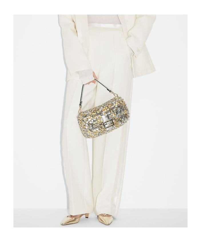 Fendi Creased Casual Pants In White