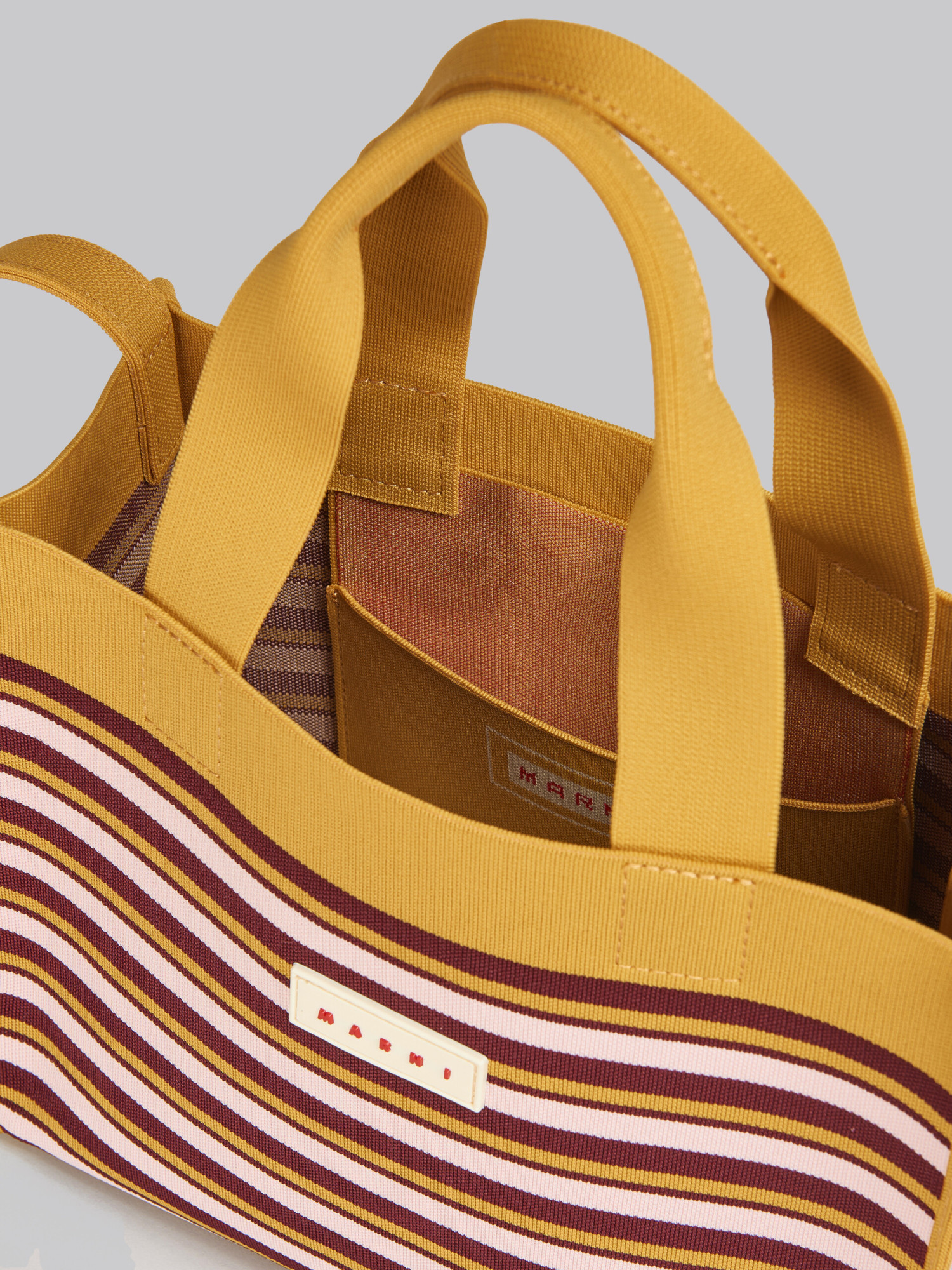 Marni Small Shopping Striped Tote Bag In Multicolor