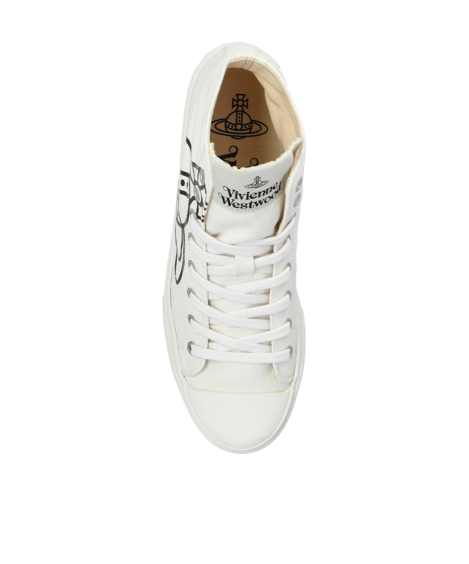 Vivienne Westwood Plimsoll High Top Canvas Man Sneakers White Size 12 Textile Fibers In White