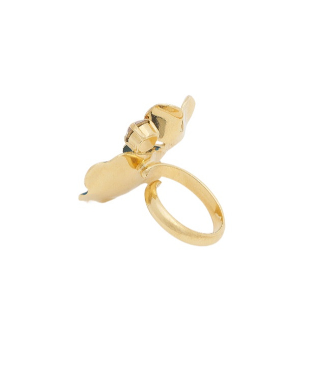 Marni Enamelled Flower Rhinestone Ring In Multi