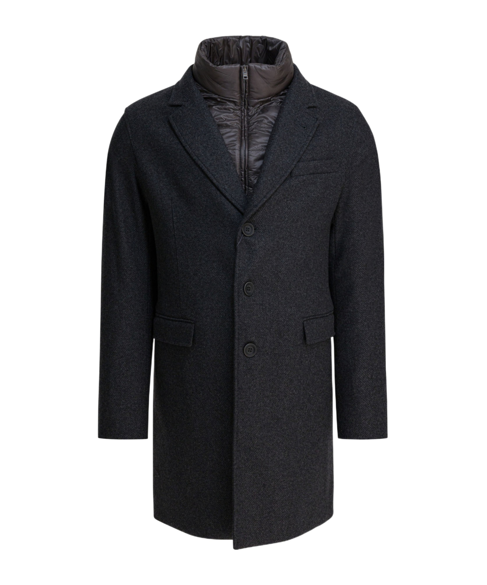 Herno High Collar Coat In Black