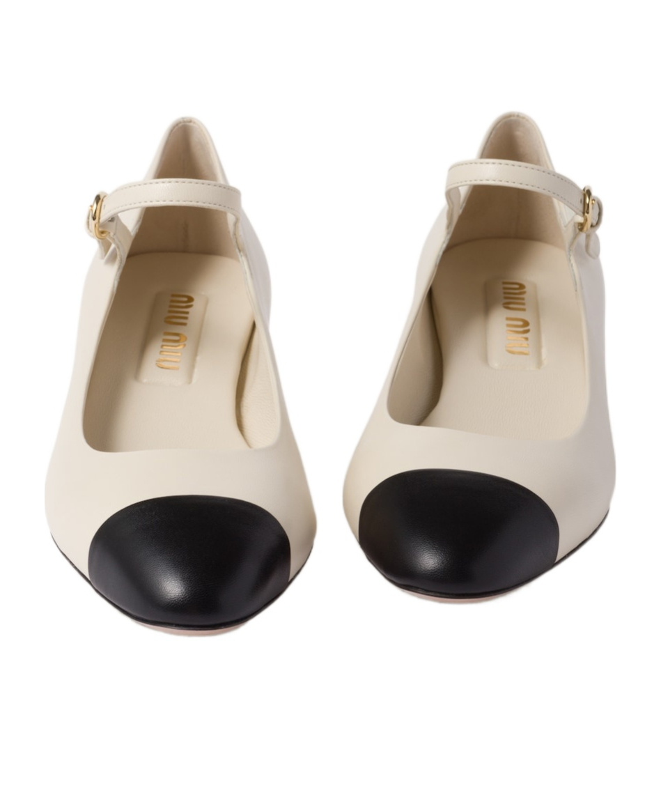 Miu Miu Bicolor Mary Jane Slingback Pumps In Nude