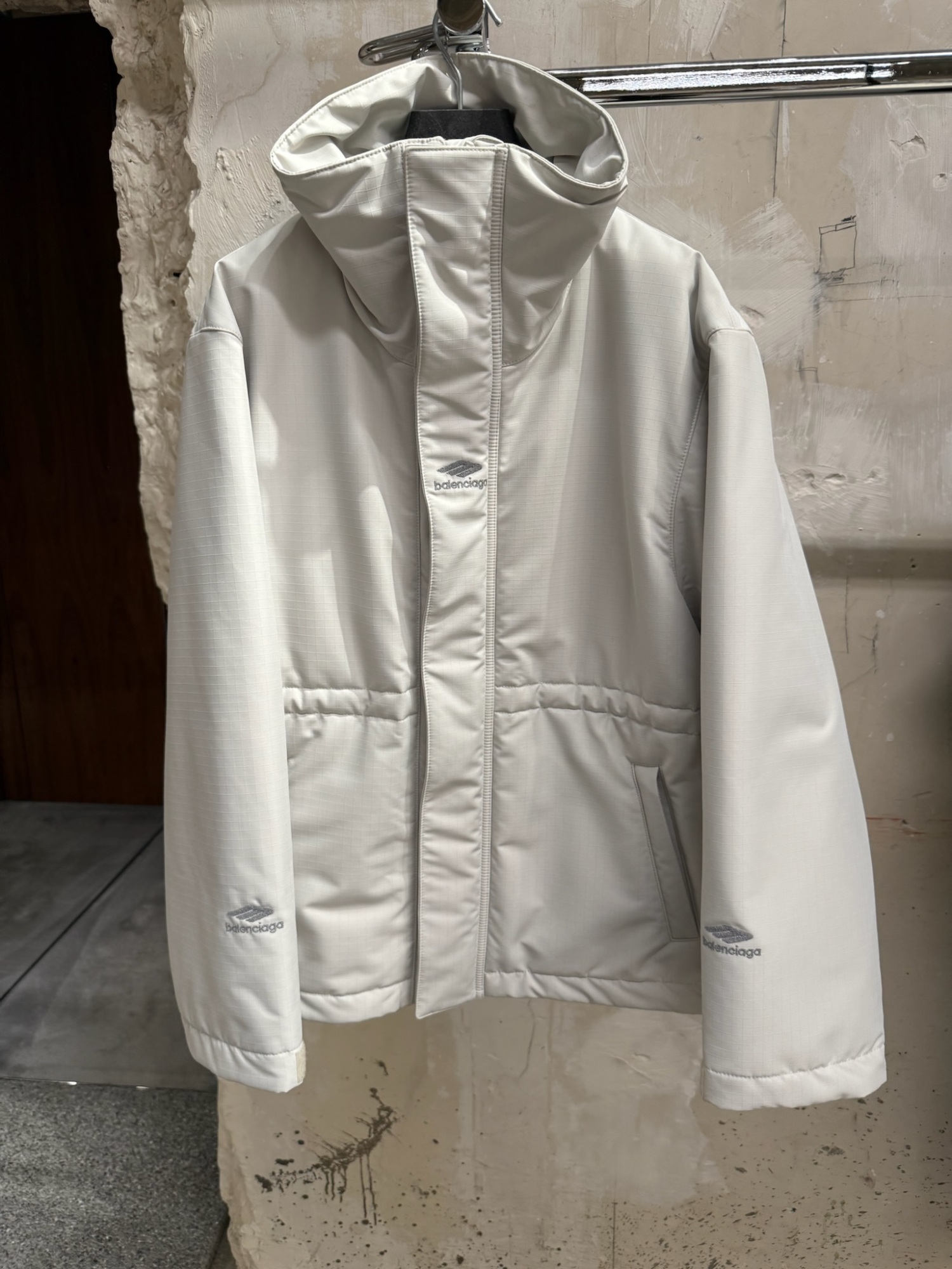 Balenciaga Ski High Collar Parka In White