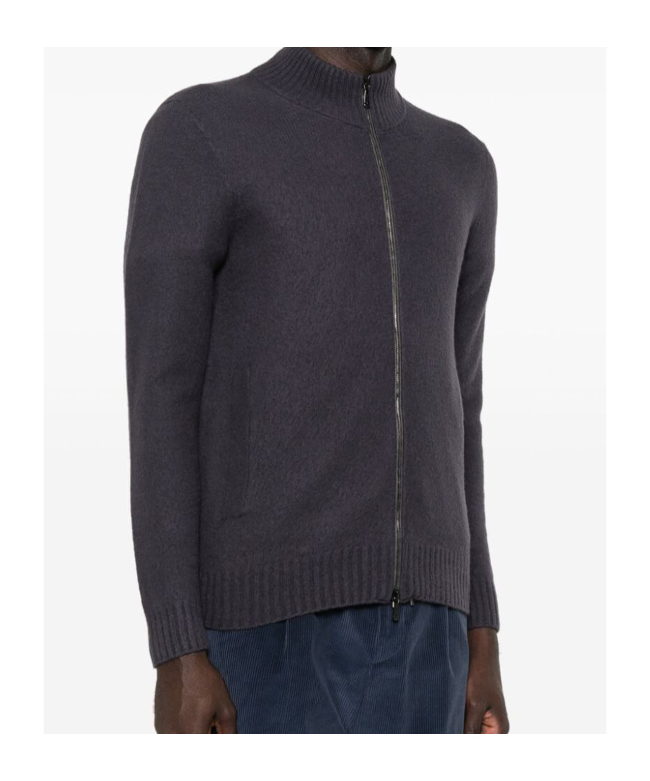 Drumohr Zip Cardigan In Black