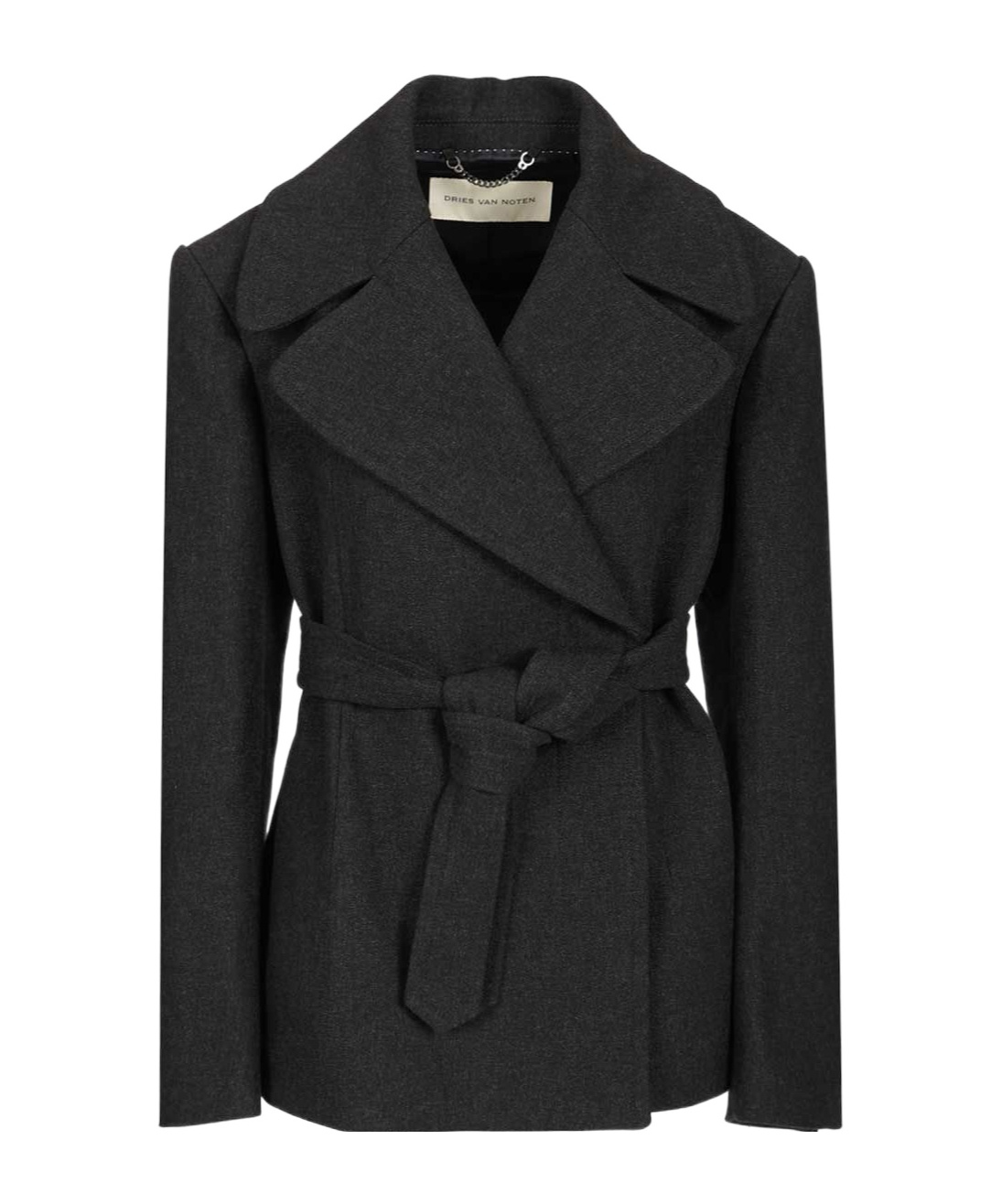 Dries Van Noten Short Coat In Cotton Blend Coats Grey In Gray