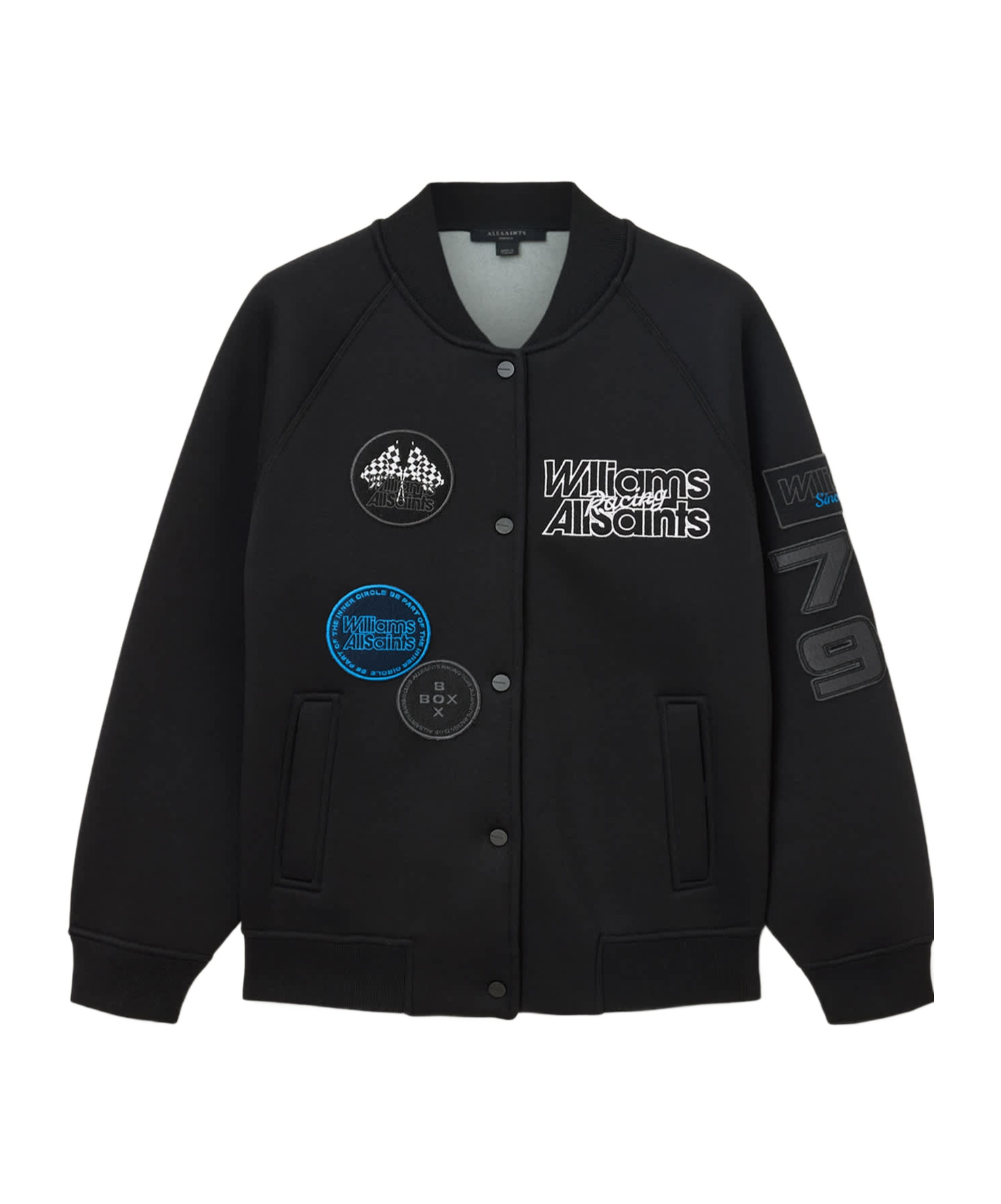 Allsaints Williams X Snap-button Jacket In Black