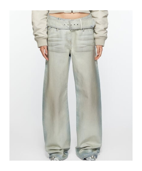 Acne Studios Coated Denim Trousers In White