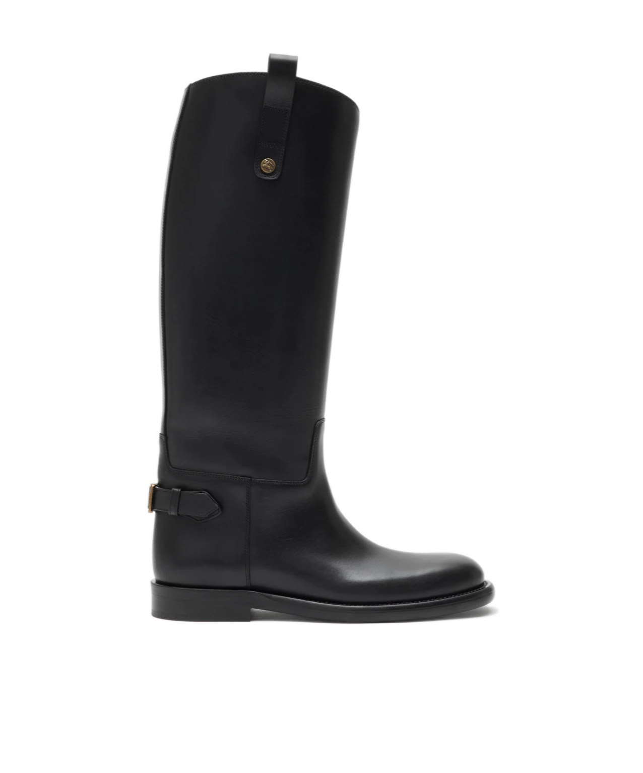Burberry Cavalier Calf-leather Knee-high Boots In Black