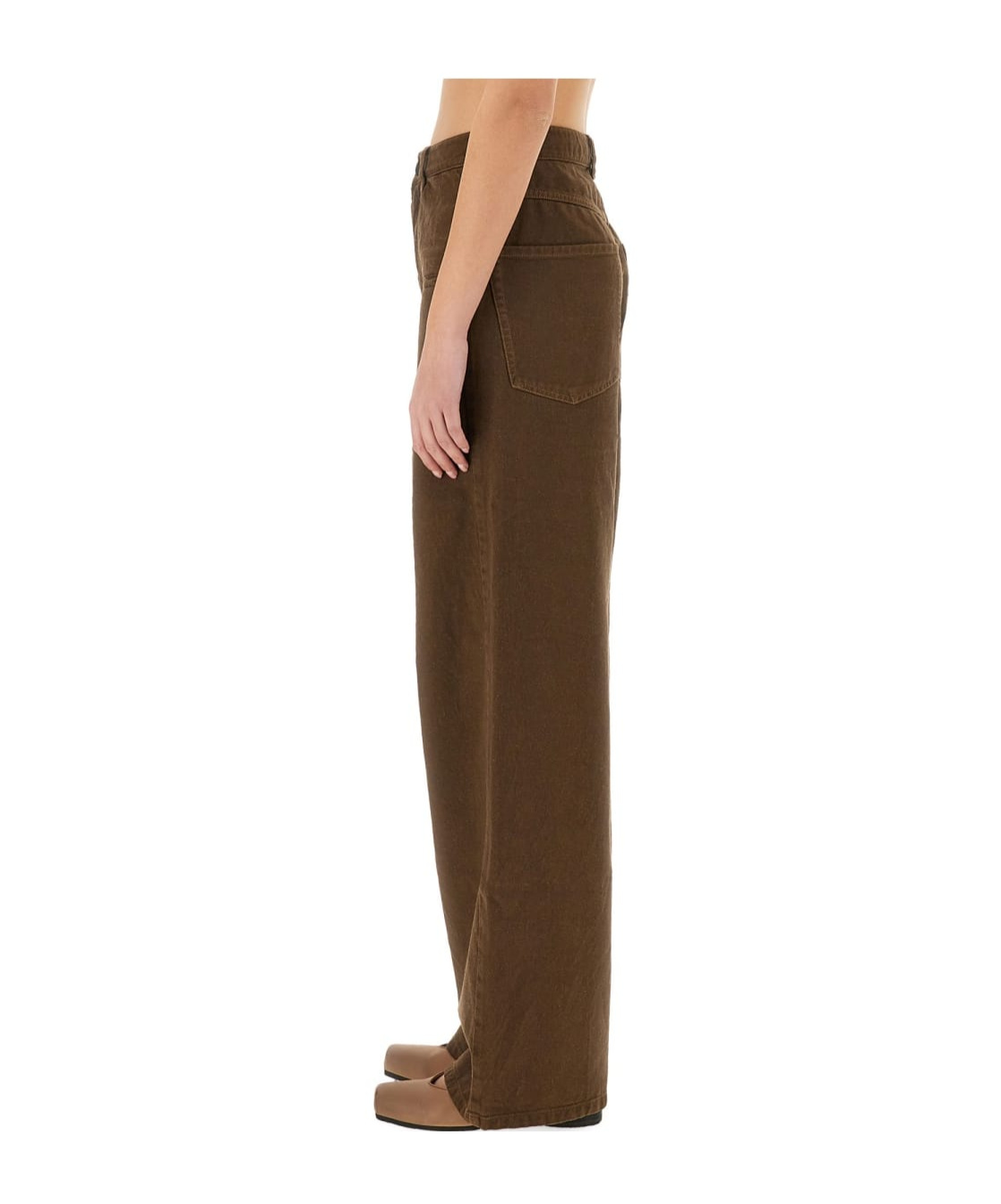 Uma Wang High-waisted Wide-leg Pants In Brown