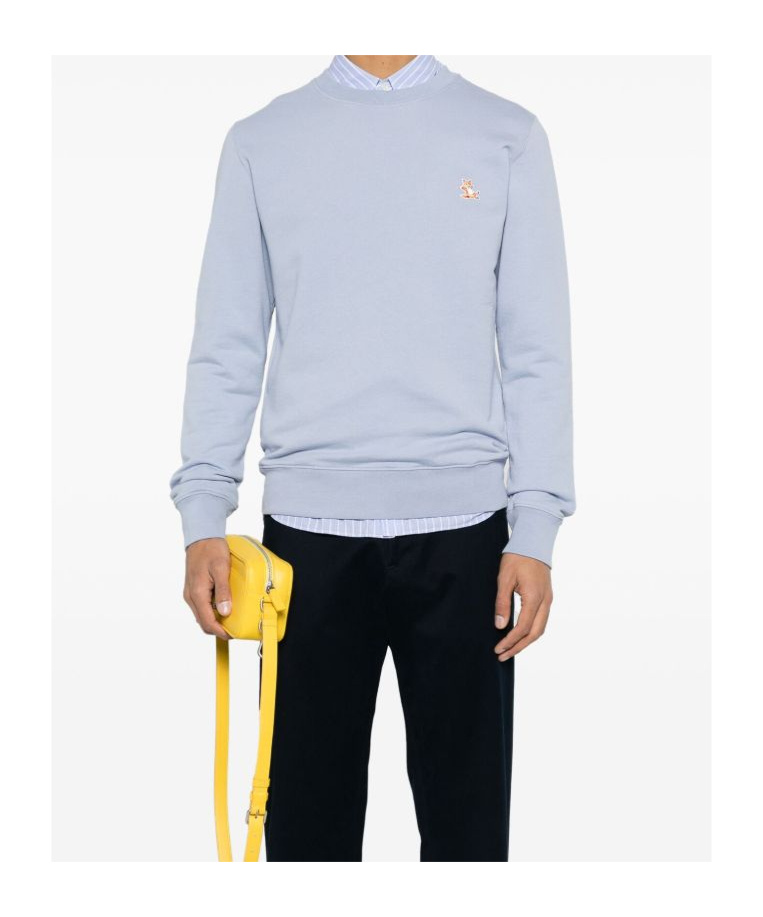 MAISON KITSUNÉ MAISON KITSUNÉ CHILLAX FOX PATCH CREWNECK SWEATSHIRT