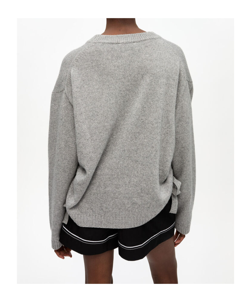 Ganni Gray Future Mixed Wool Oversized Sweater In Gray