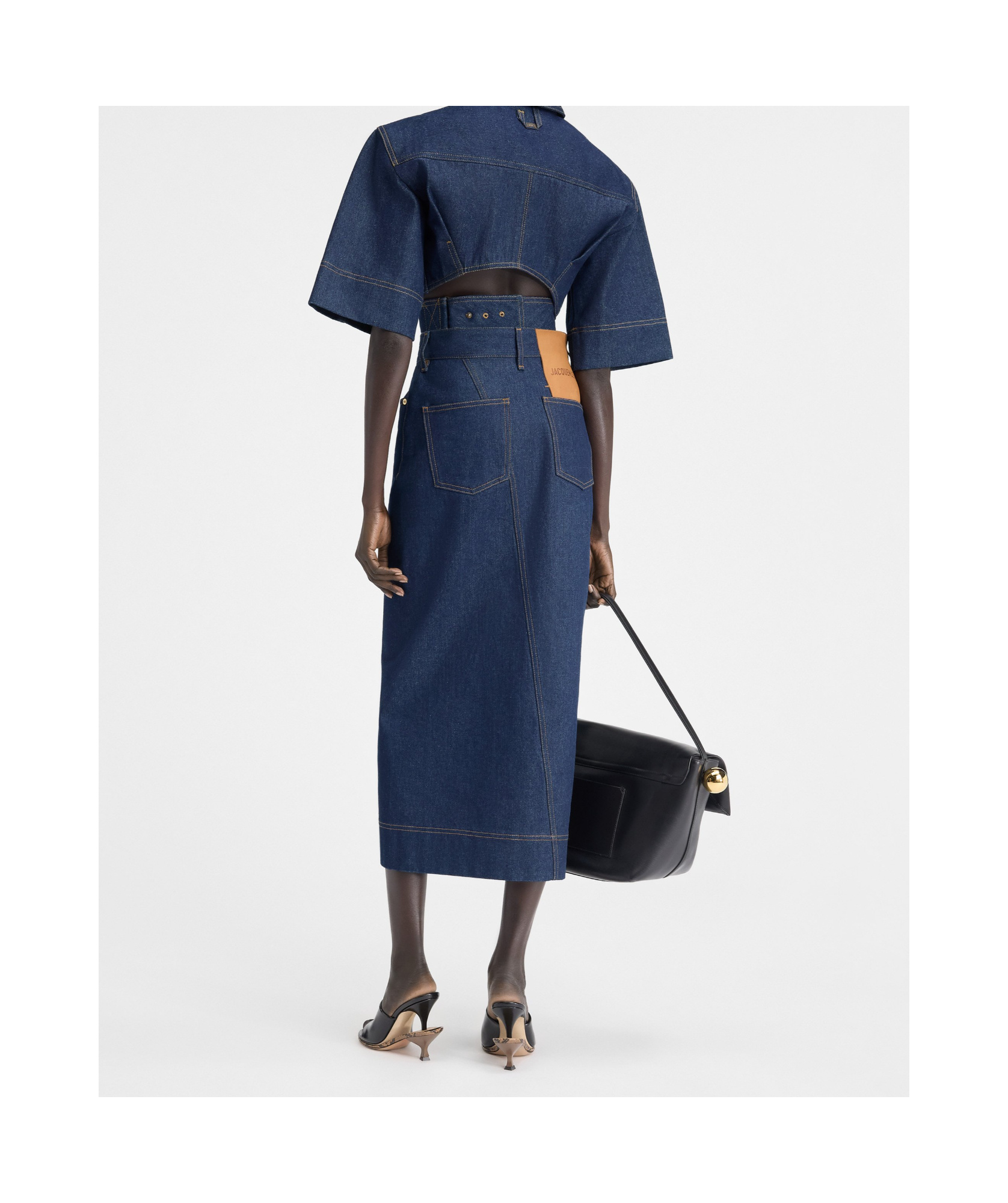 Jacquemus Le Haut De-nîmes Denim Crop Top In Blue