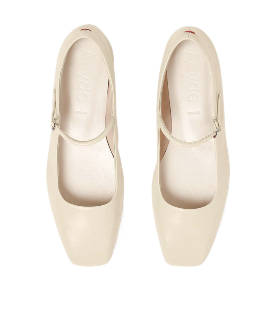 Aeyde Mary Jane Flats In White
