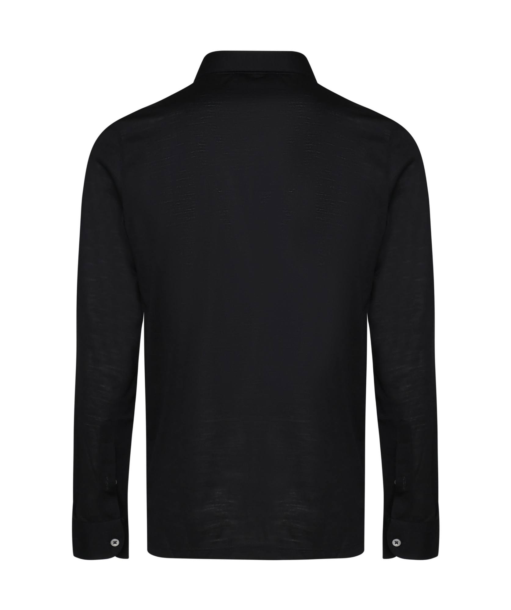 Giuliano Galiano Long-sleeved Knitted Polo Shirt In Black