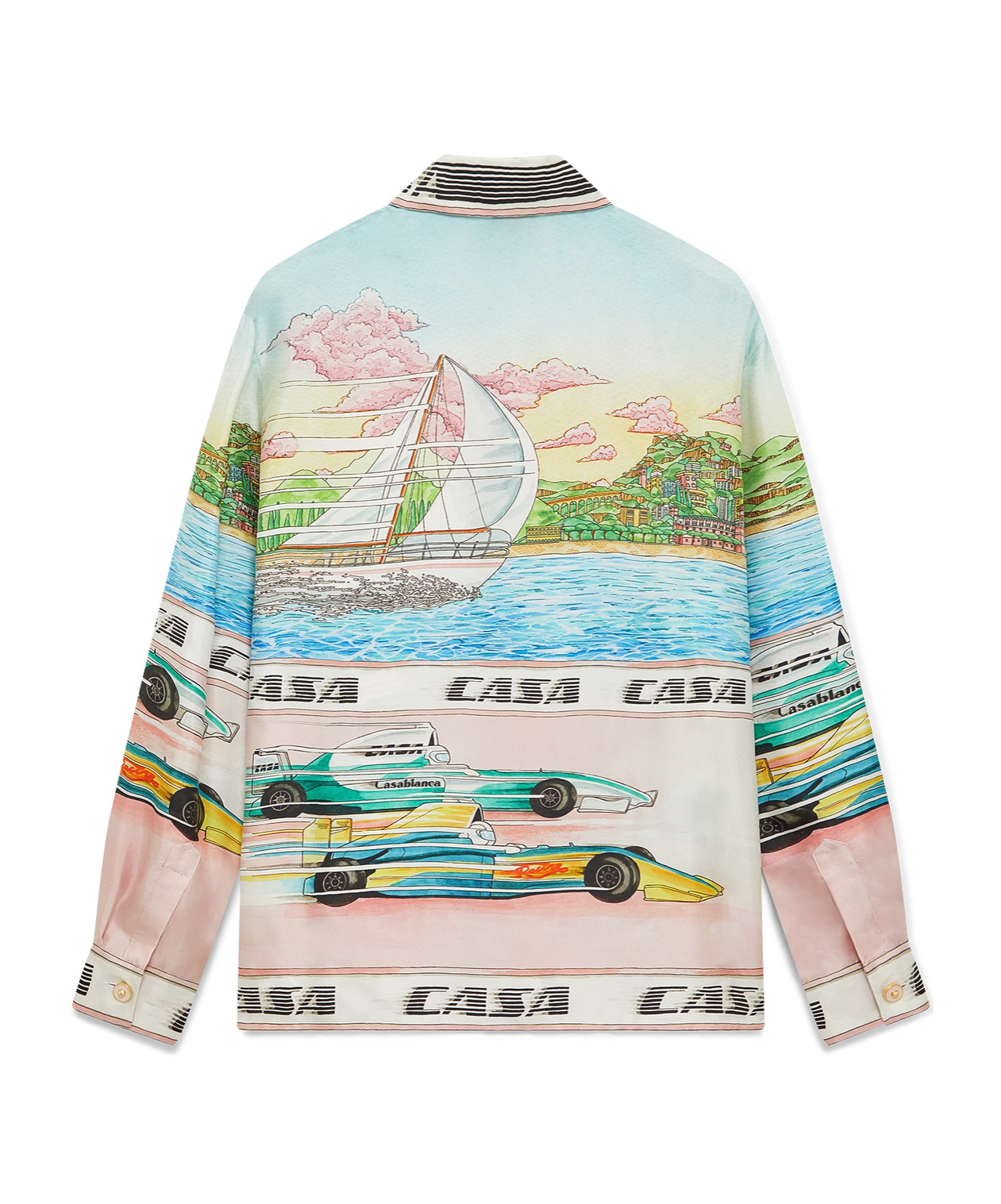 Casablanca Mens The Art Of Racing Classic Long-sleeve Silk Shirt In Multi