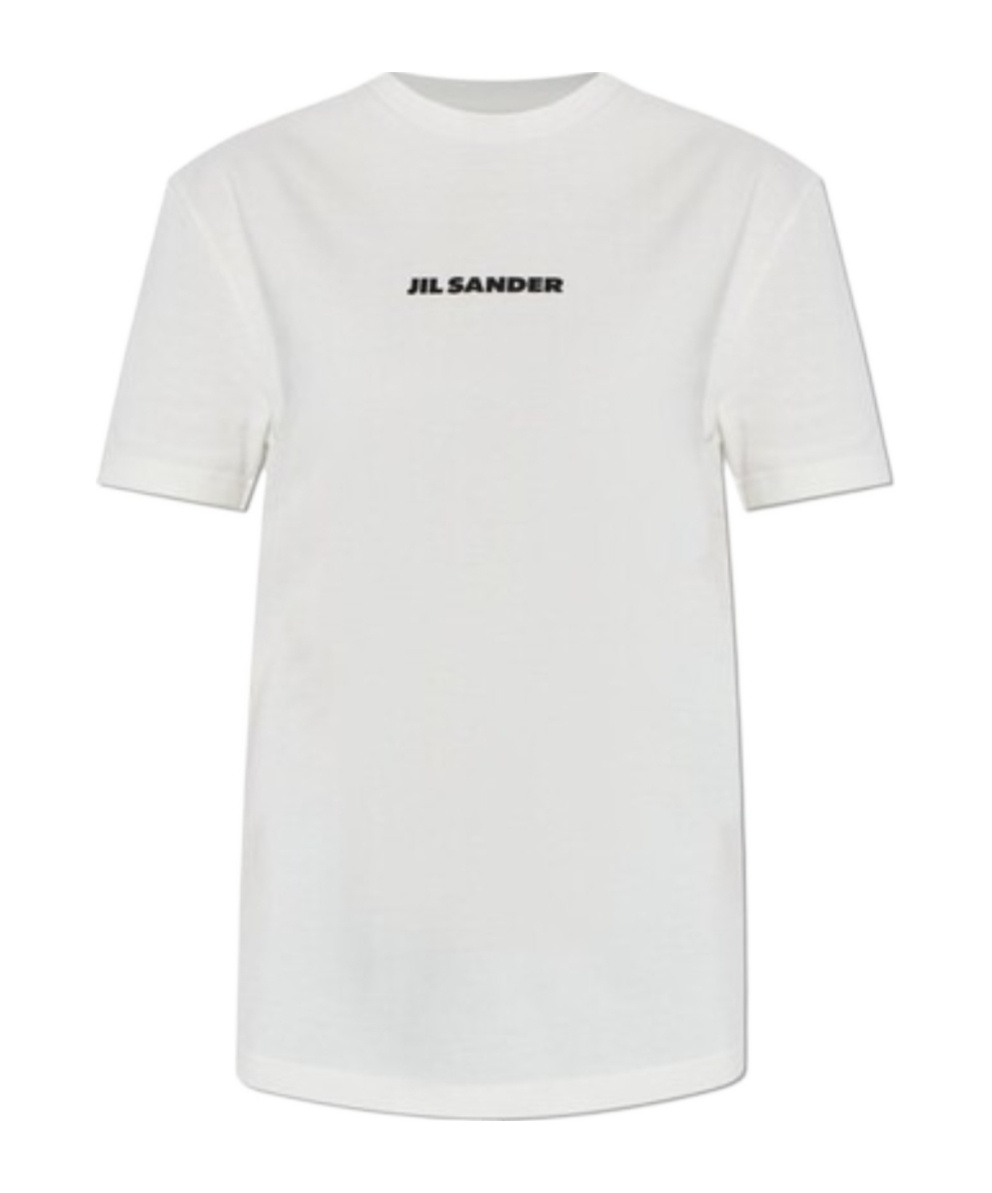 Jil Sander Short-sleeve T-shirt With Centered Logo Detail In White