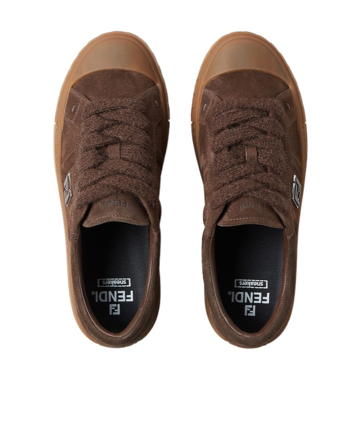 Fendi Domino Trainers In Brown