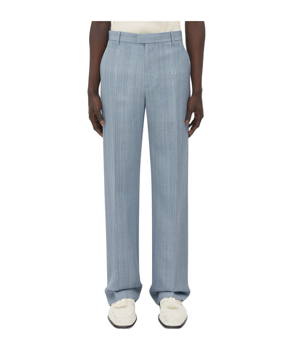 Bottega Veneta Belt-loop Casual Pants In Gray