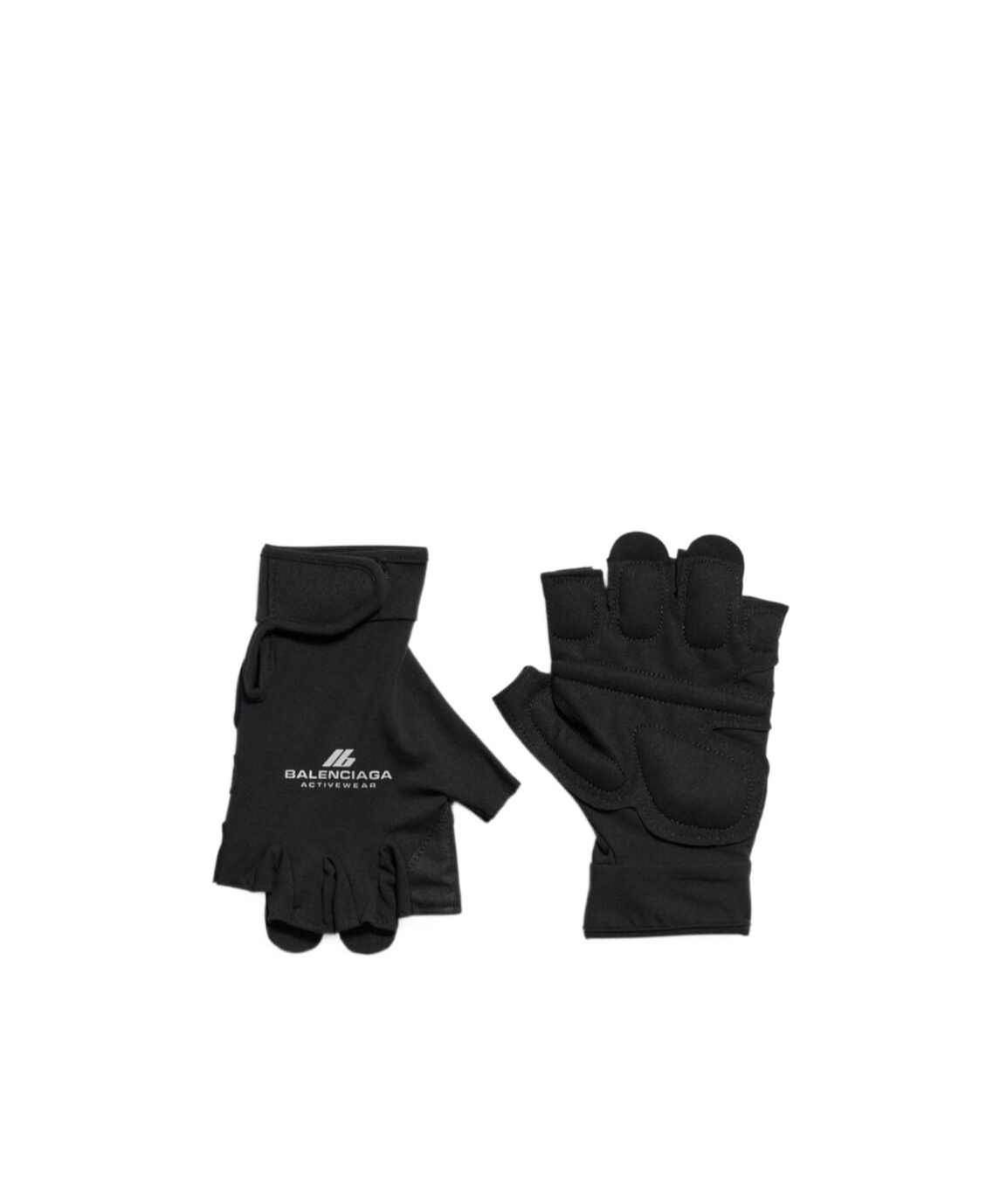 Balenciaga Activewear Fingerless Gloves In Black