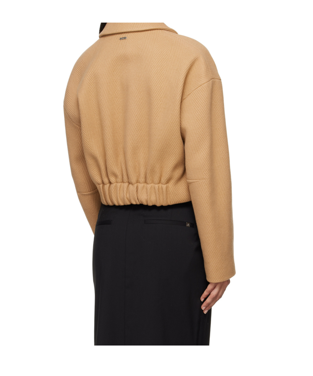 Hugo Boss Beige Herringbone Virgin Wool Jacket
