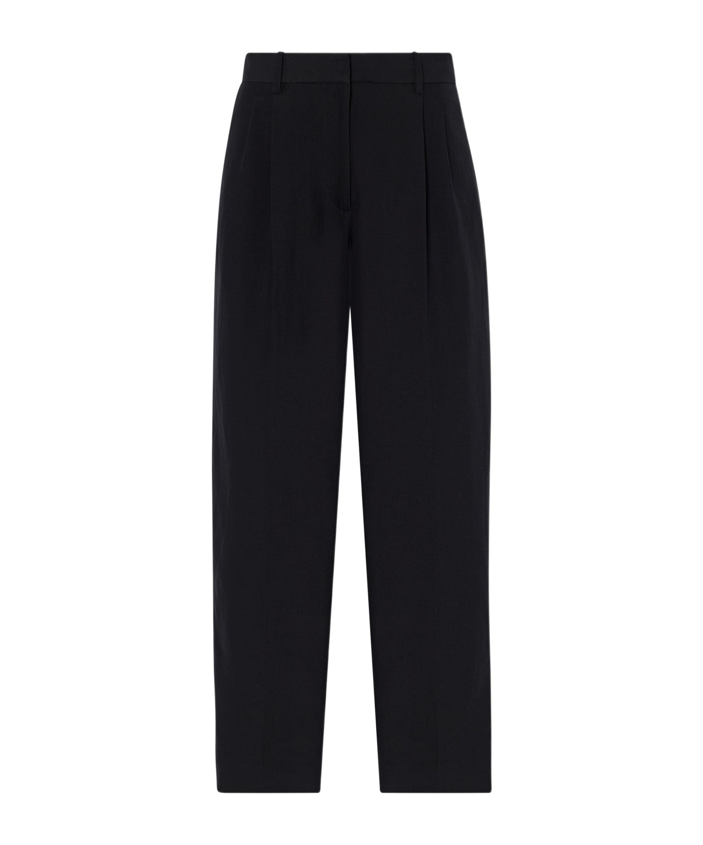 The Row Lilas Wool And Linen Blended Pants In Black