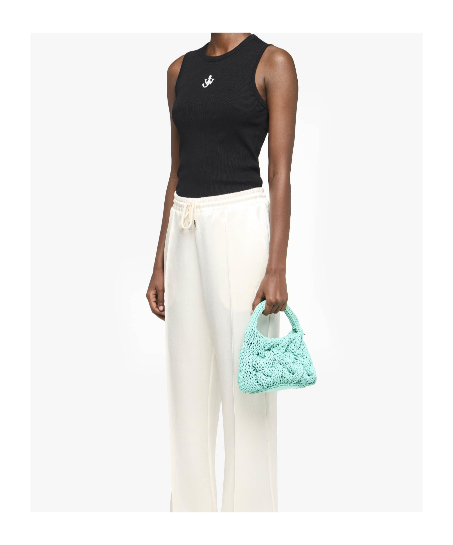 Shop Jw Anderson Anchor-embroidered Top In Black