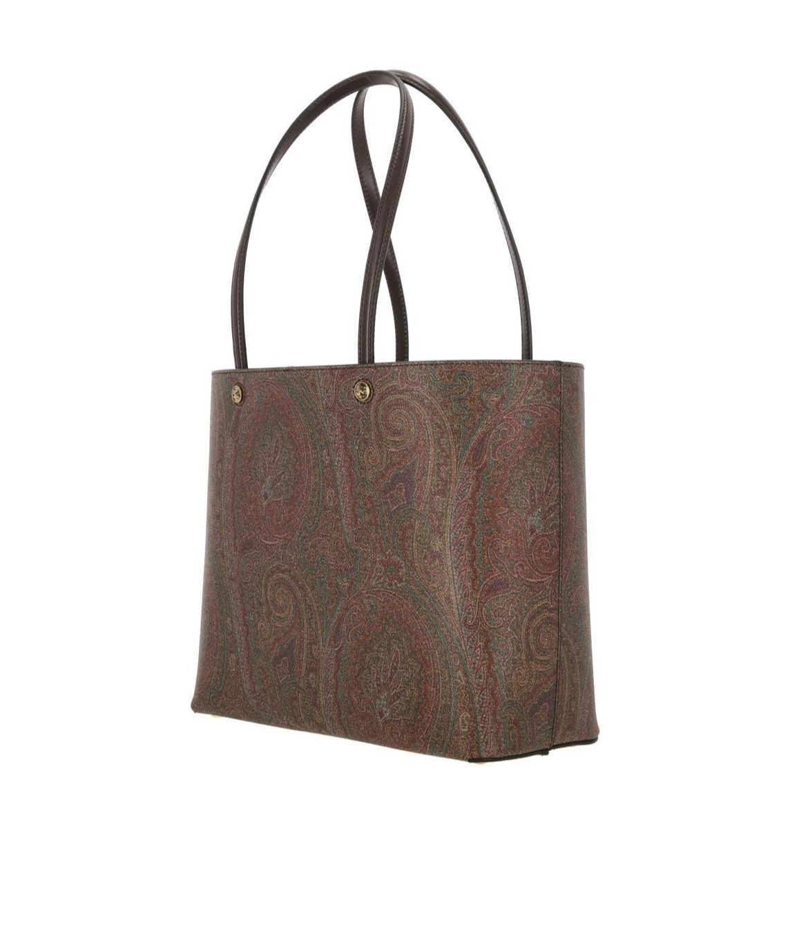Etro Brown Shopper With All-over Jacquard Paisley Pattern In Brown