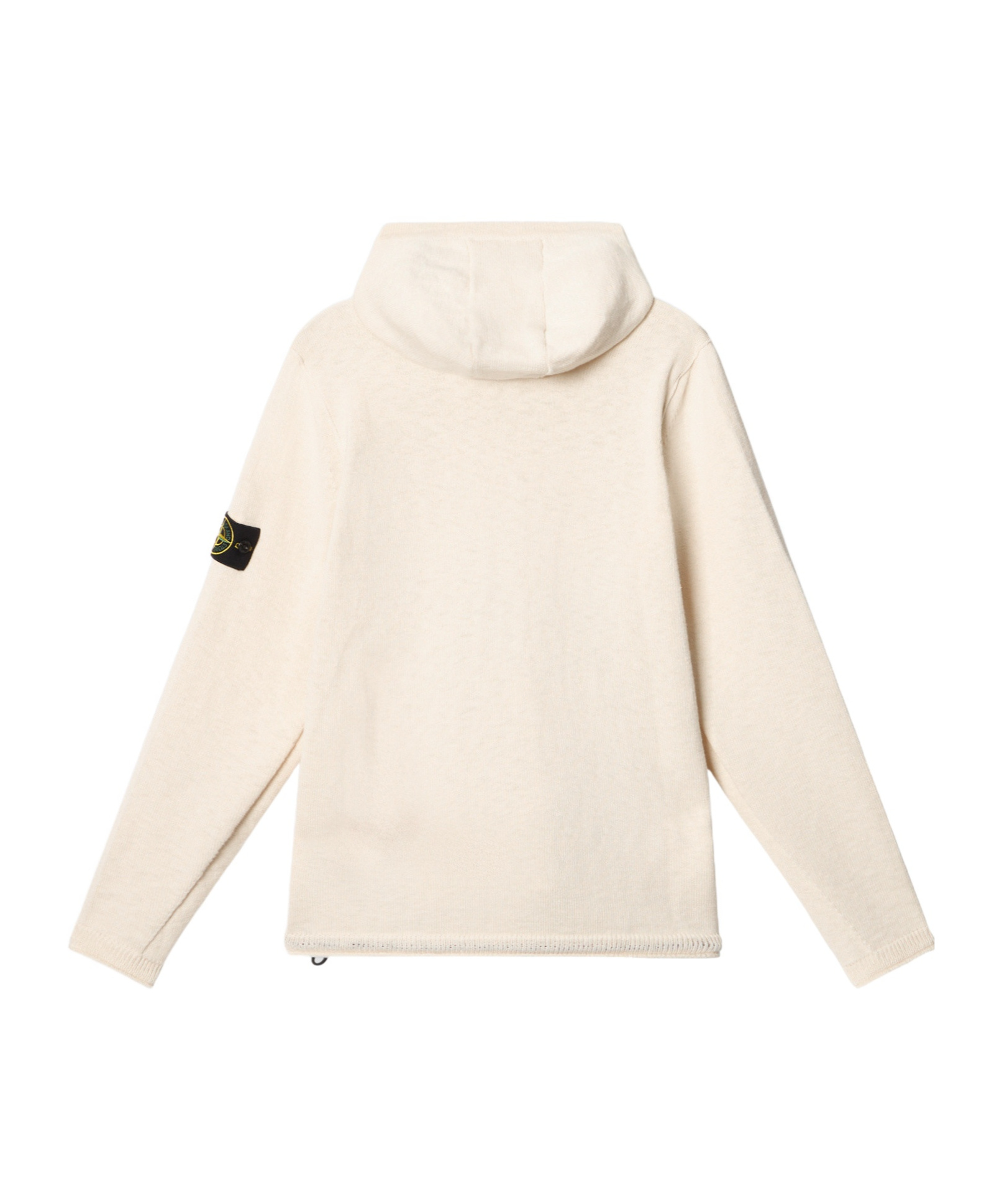 Stone Island Hooded Jumper With Contrast Bands And Bottom Drawstring In Neutral