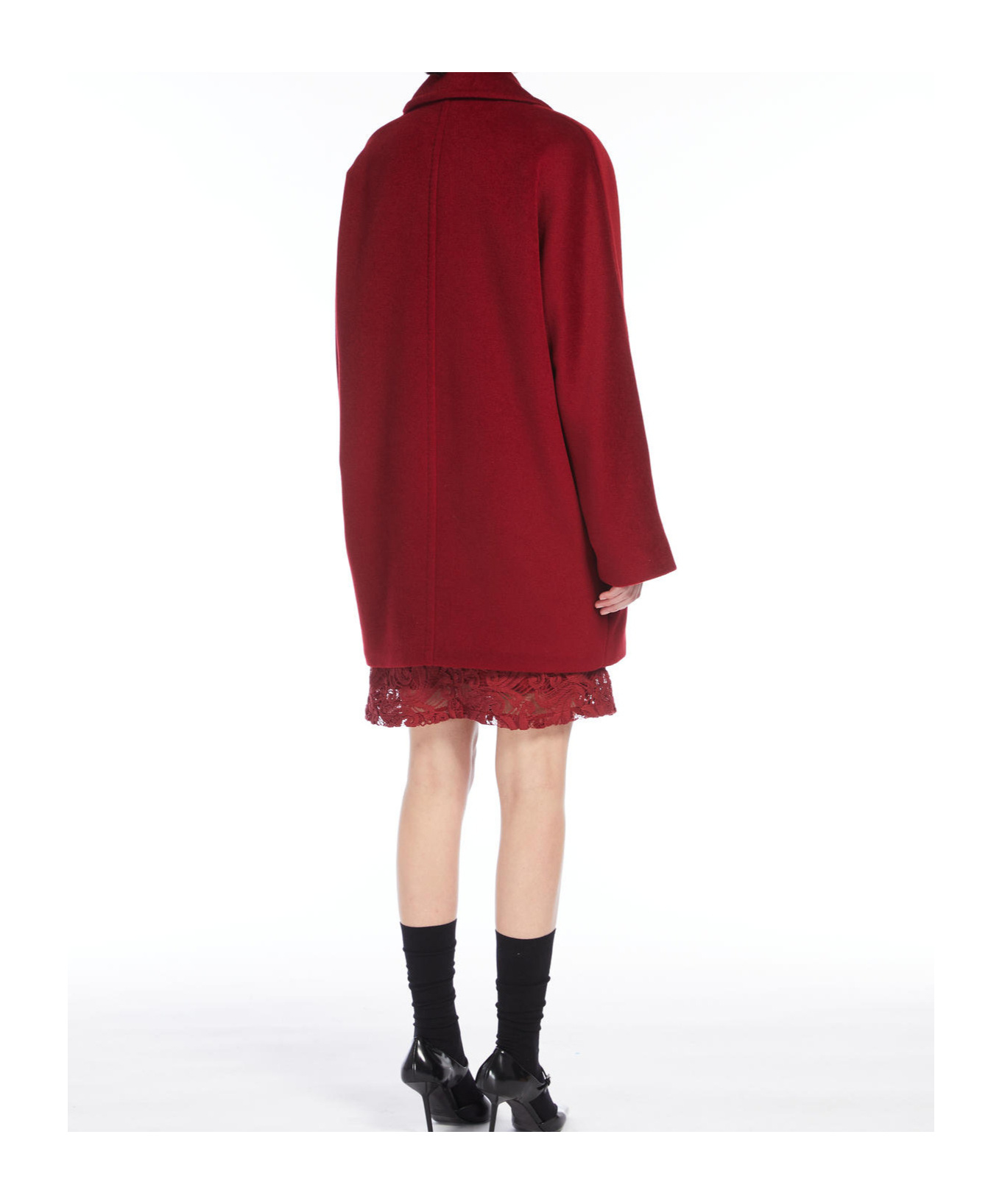 Max Mara Long-sleeved Coat In Red