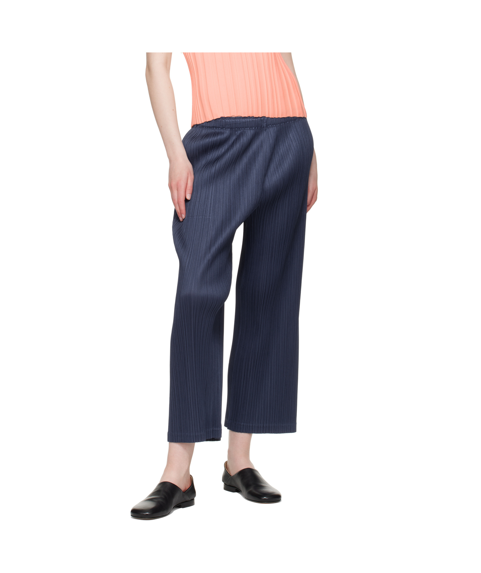 Issey Miyake Straight-leg Casual Pants In Blue