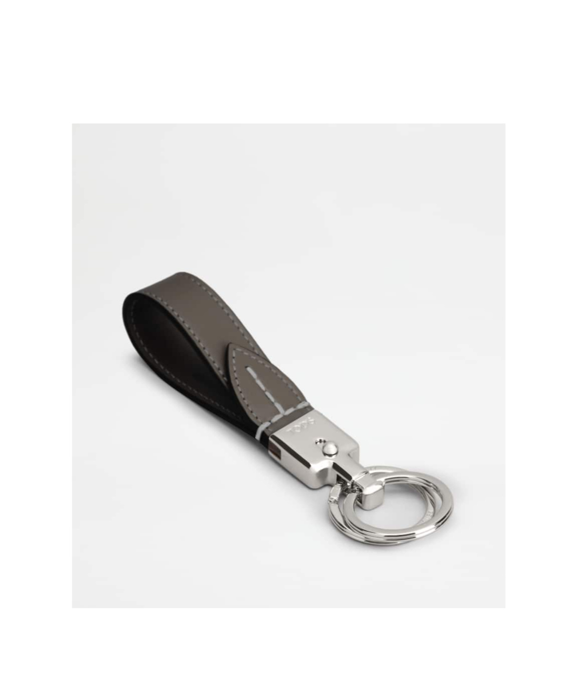 Tod's Classic Logo Engraved Keyring In Black