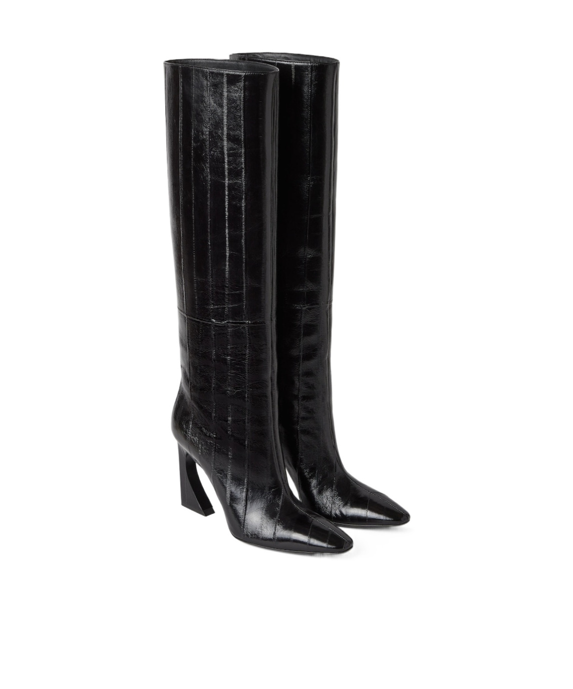 Fendi 95mm Arco Panelled Knee-high Boots In Black
