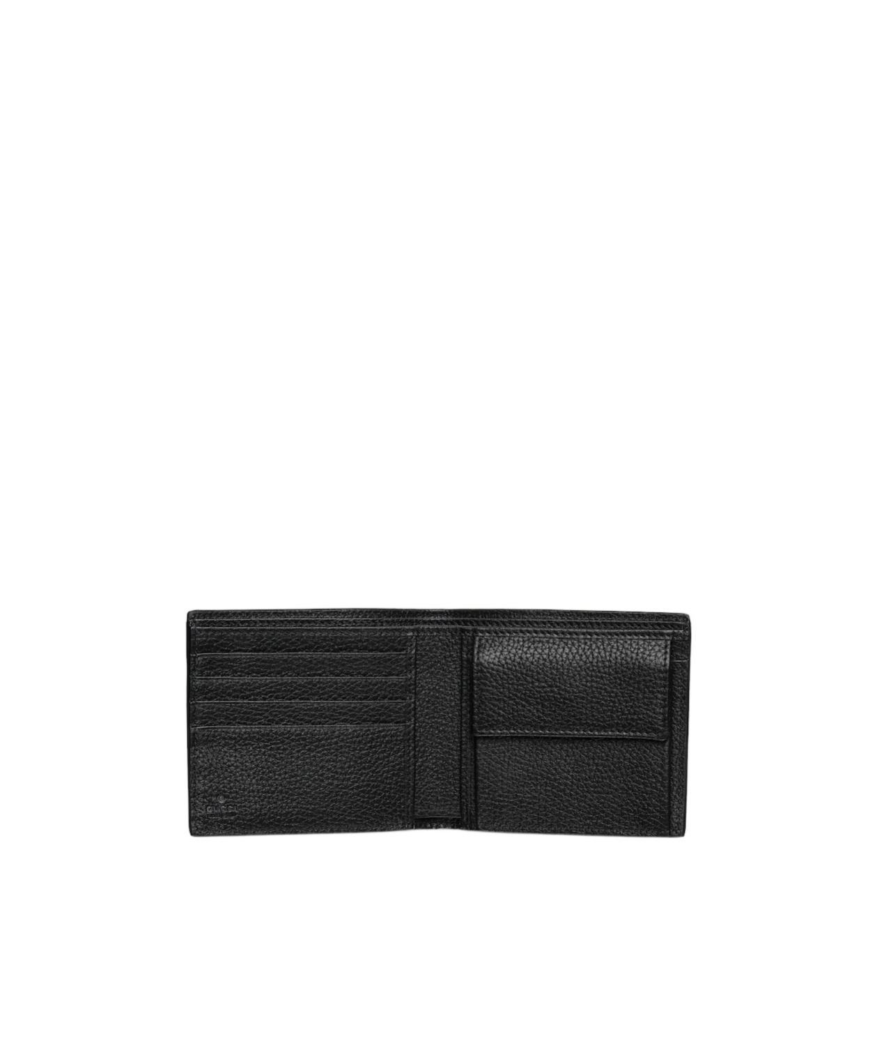Gucci Black Bi-fold Wallet In Grained Leather Men In Black